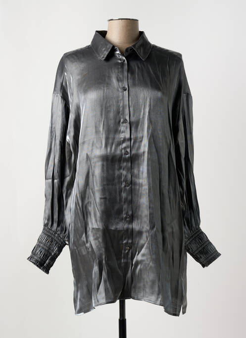 Tunique manches longues col chemisier gris KAFFE femme