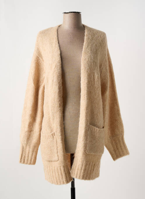 Gilet manches longues beige KAFFE pour femme