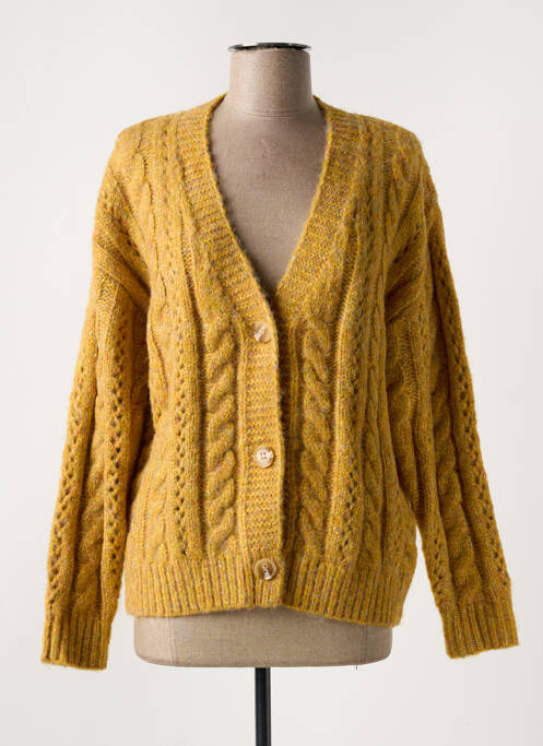 Gilet manches longues jaune SEE U SOON pour femme