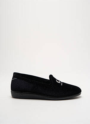 Chaussons/pantoufles tissage velours talon plat jusqu'à 3cm noir SOIR ET MATIN femme