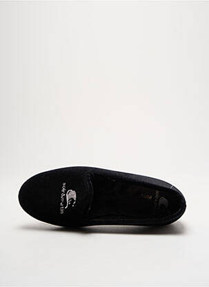 Chaussons/pantoufles tissage velours talon plat jusqu'à 3cm noir SOIR ET MATIN femme