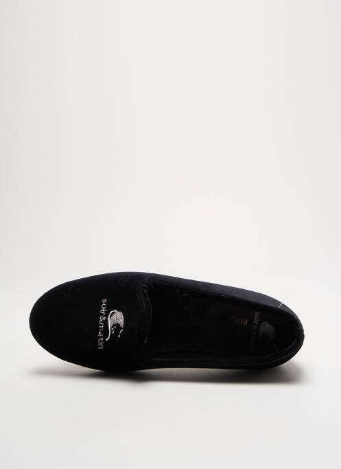 Chaussons/pantoufles tissage velours talon plat jusqu'à 3cm noir SOIR ET MATIN femme