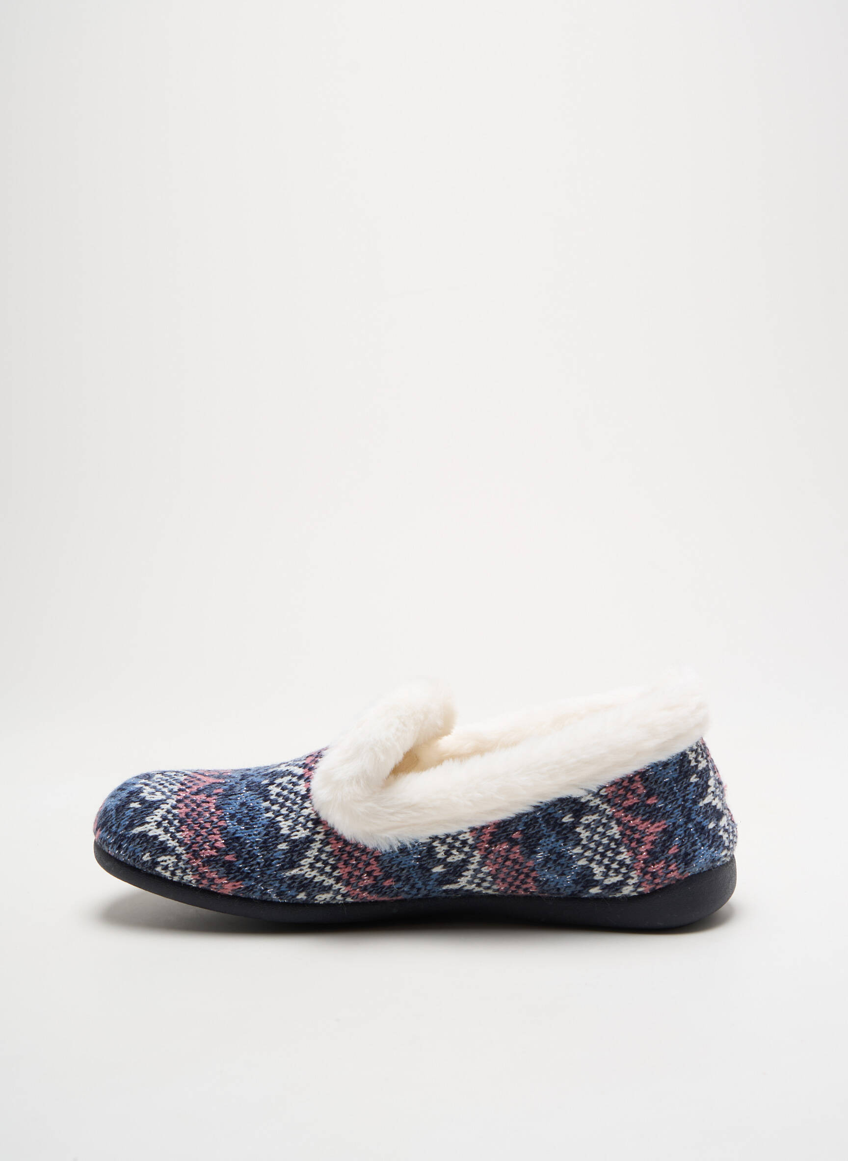 Chaussons/Pantoufles Tissage Satiné Bleu Soir Et Matin Femme