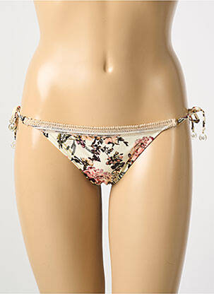 Bas de maillot de bain imprimé fantaisie bikini beige WATERCULT femme