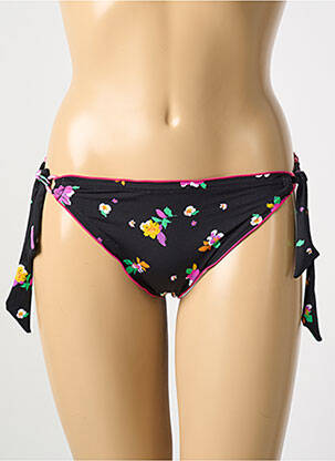 Bas de maillot de bain imprimé fleurs bikini noir BANANA MOON femme