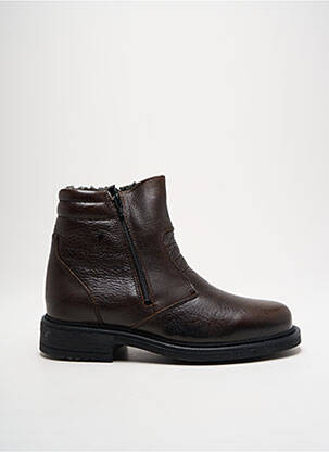 Bottines/boots fermeture zippée talon bas marron ARIMA homme