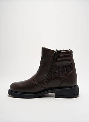 Bottines/boots fermeture zippée talon bas marron ARIMA homme