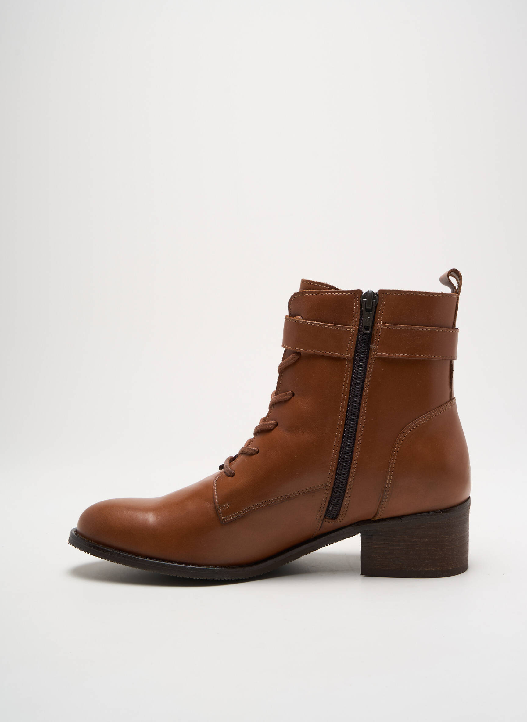 Bottines Marron Chaussures Montantes Lacets Femme Bottines/Boots