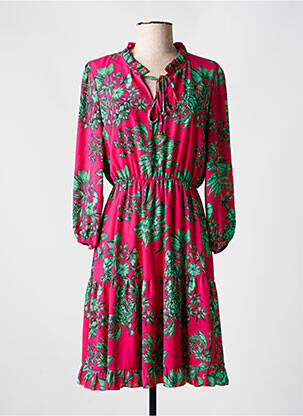 Robe courte manches longues manches longues rose BATIDA femme
