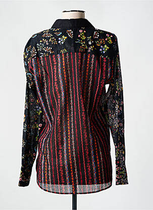 Chemisier imprimé fleurs manches longues noir DESIGUAL femme