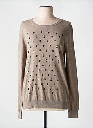 Pull tissage chiné manches longues marron BARBARA LEBEK femme