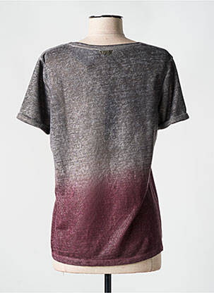 T-shirt col v manches courtes gris HUIT SIX SEPT femme