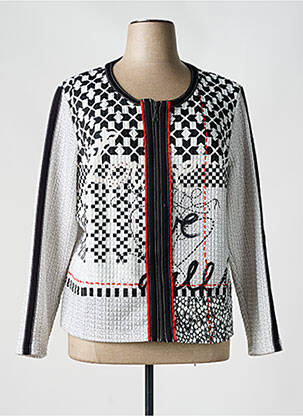 Veste casual col rond noir JUST WHITE femme