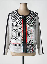 Veste casual col rond noir JUST WHITE femme