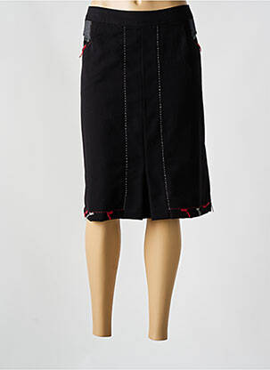 Jupe mi-longue taille à pinces noir JAC JAC femme