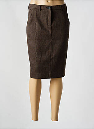 Jupe mi-longue stretch marron SANDWICH femme