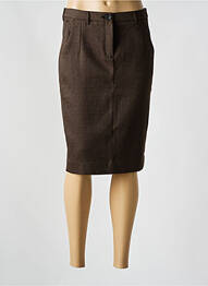 Jupe mi-longue stretch marron SANDWICH femme