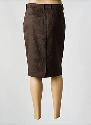 Jupe mi-longue stretch marron SANDWICH femme