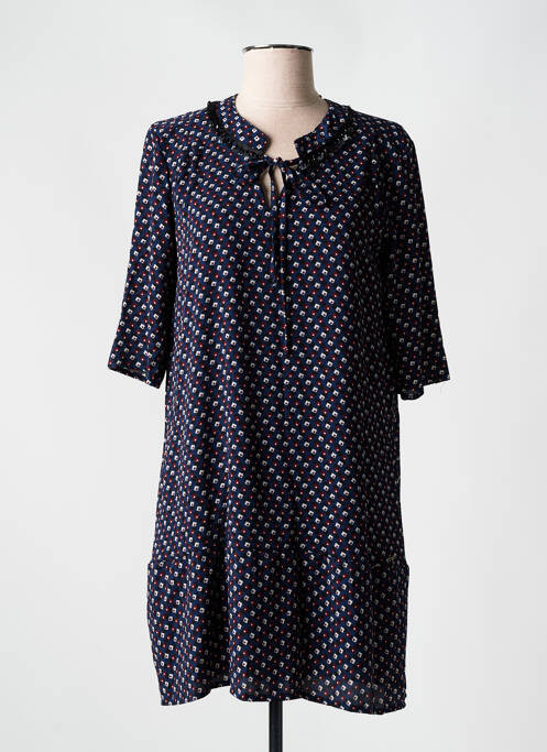 Robe courte manches 3/4 manches 3/4 bleu SO SOON femme