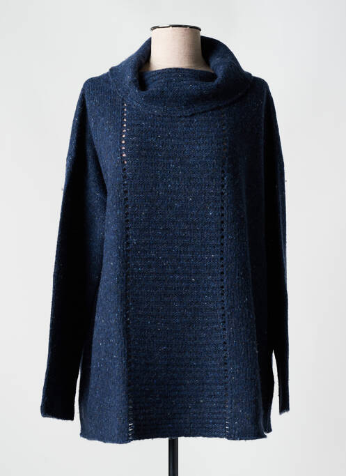 Pull col roulé bleu SOLILY pour femme