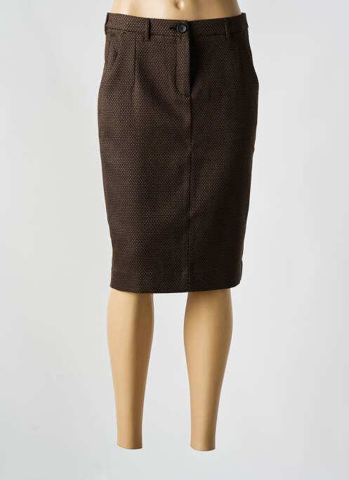 Jupe mi-longue marron SANDWICH pour femme