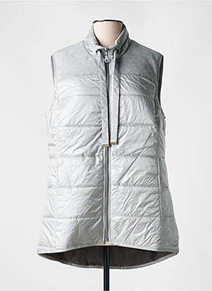Gilet sans manche coupe droite gris JUST WHITE femme