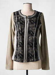 Gilet manches longues coupe cintrée beige JUST WHITE femme