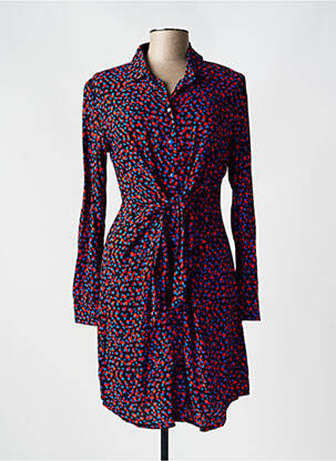 Robe mi-longue imprimé fantaisie manches longues noir CONCEPT  K femme