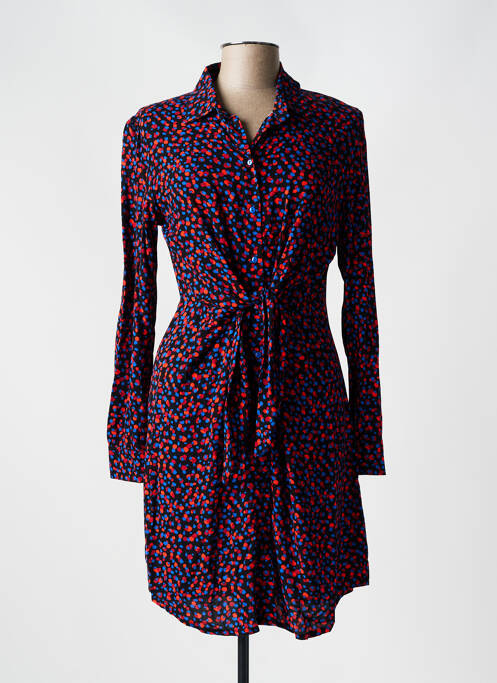 Robe mi-longue imprimé fantaisie manches longues noir CONCEPT  K femme