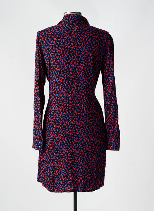 Robe mi-longue imprimé fantaisie manches longues noir CONCEPT  K femme