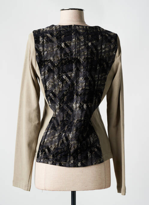 Gilet manches longues beige JUSTWHITE pour femme