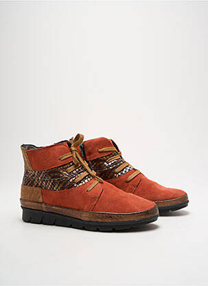 Baskets nubuck talon plat jusqu'à 3cm orange PEDI GIRL femme