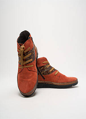 Baskets nubuck talon plat jusqu'à 3cm orange PEDI GIRL femme