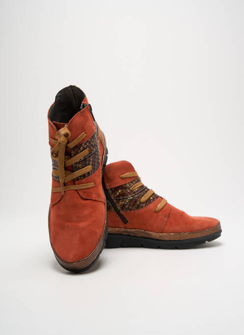 Baskets nubuck talon plat jusqu'à 3cm orange PEDI GIRL femme