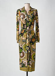 Robe longue manches longues manches longues marron GEISHA femme
