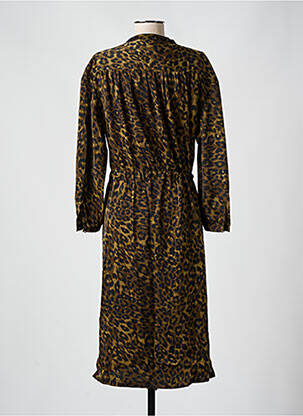 Robe mi-longue imprimé fantaisie manches longues noir FREEMAN T.PORTER femme