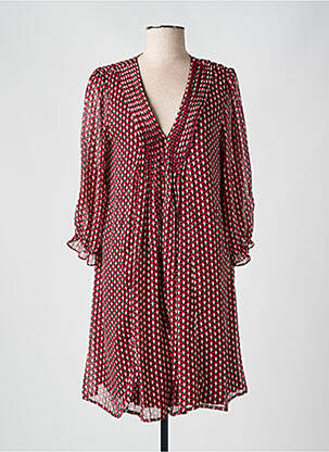 Robe courte manches 3/4 manches 3/4 rouge FREEMAN T.PORTER femme