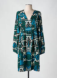 Robe courte coupe évasée manches longues bleu LA FEE MARABOUTEE femme