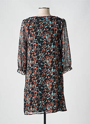 Robe courte coupe évasée manches longues noir FREEMAN T.PORTER femme
