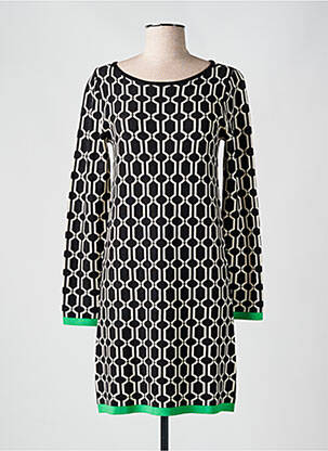 Robe courte manches longues manches longues noir SURKANA femme