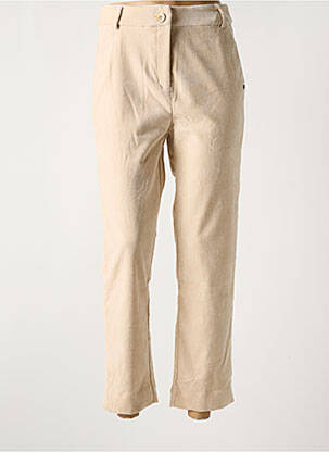 Pantalon 7/8 fermeture zippée sous rabat boutonné beige SURKANA femme