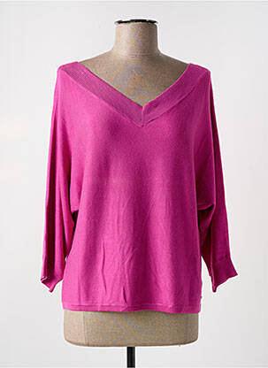Pull coupe droite manches longues violet SURKANA femme