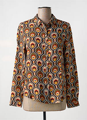 Chemisier coupe droite manches longues marron FREEMAN T.PORTER femme