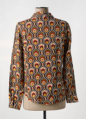 Chemisier coupe droite manches longues marron FREEMAN T.PORTER femme