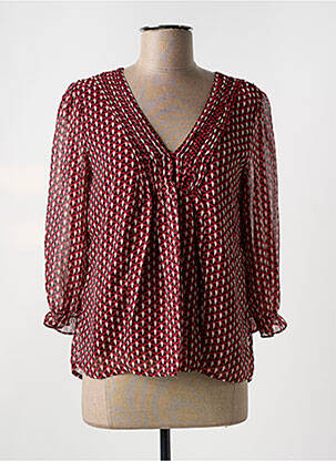 Blouse imprimé fantaisie manches longues rouge FREEMAN T.PORTER femme