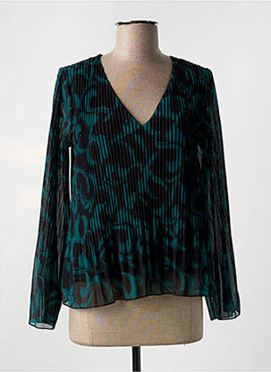 Blouse imprimé fantaisie manches longues vert LA FEE MARABOUTEE femme