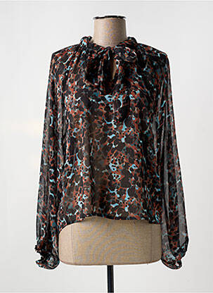 Blouse imprimé fantaisie manches longues noir FREEMAN T.PORTER femme