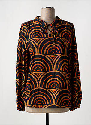 Blouse imprimé fantaisie manches longues noir GEISHA femme