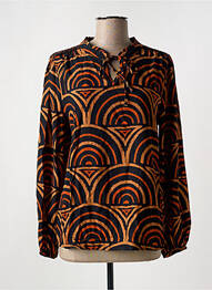 Blouse imprimé fantaisie manches longues noir GEISHA femme