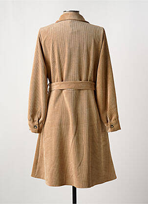 Robe mi-longue manches longues manches longues beige LA FEE MARABOUTEE femme